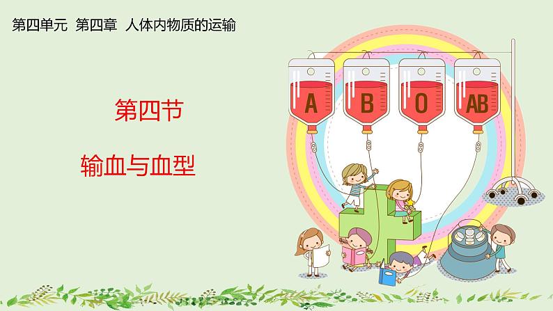 4-4-4输血与血型-【同步备课】2021-2022学年七年级生物下学期优质教学课件（人教版）第1页