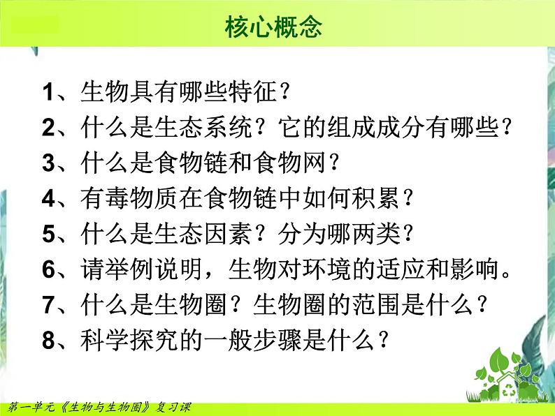 第一单元生物和生物圈复习公开课课件PPT02