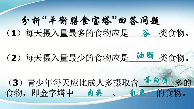 初中生物鲁科版七年级上册 合理营养与食品安全部优课件08