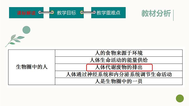 初中生物鲁科版七年级上册 尿的形成和排出 说课部优课件04