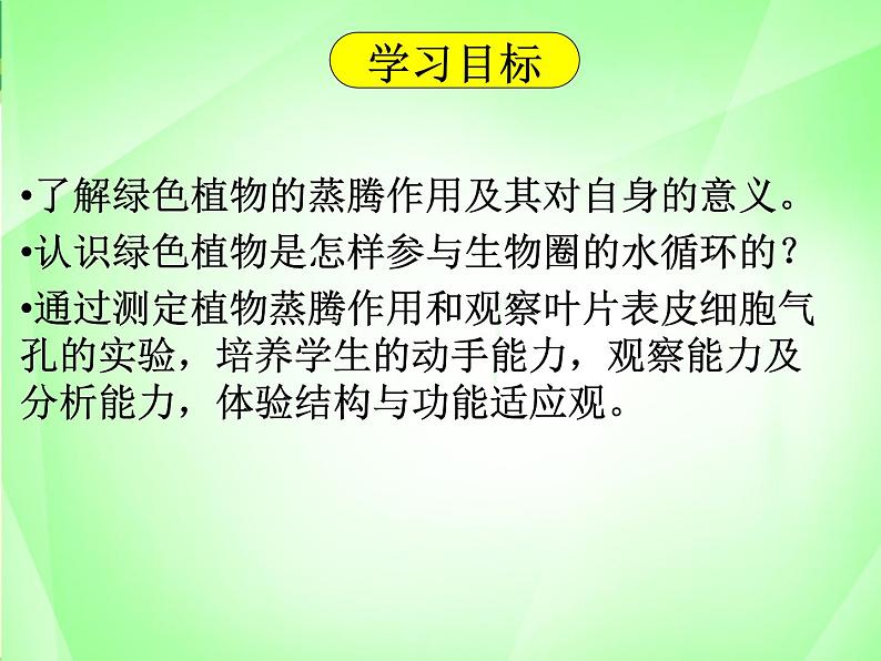 初中生物苏科版八年级上册 绿色植物与生物圈的水循环部优课件05