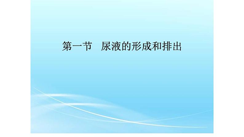 济南版七年级下册生物 4.1尿液的形成和排出 课件第1页