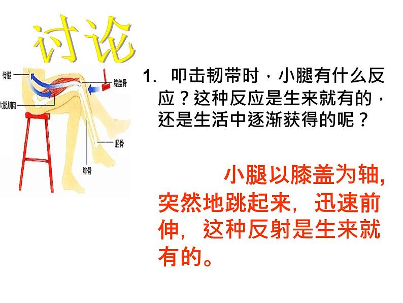 济南版七年级下册生物 5.3神经调节的基本方式 课件第8页