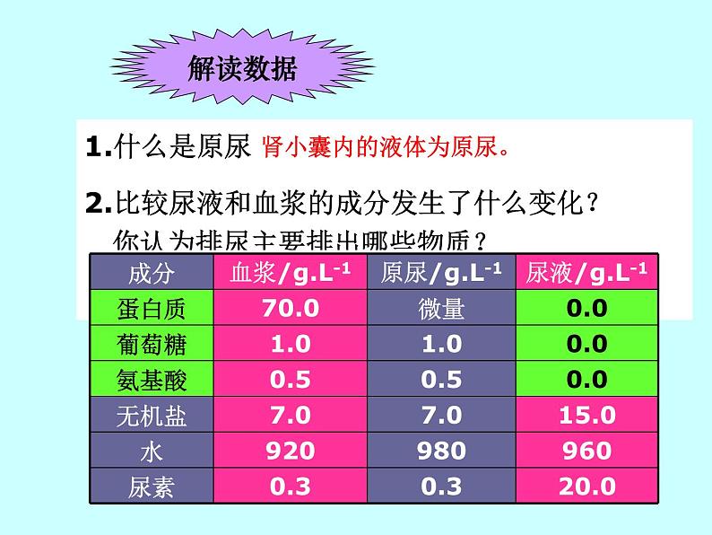 苏教版七年级下册生物 11.2人体废物的排出  课件第7页