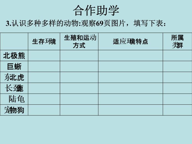 苏科版七年级下册生物 11.2地面上的动物 课件06