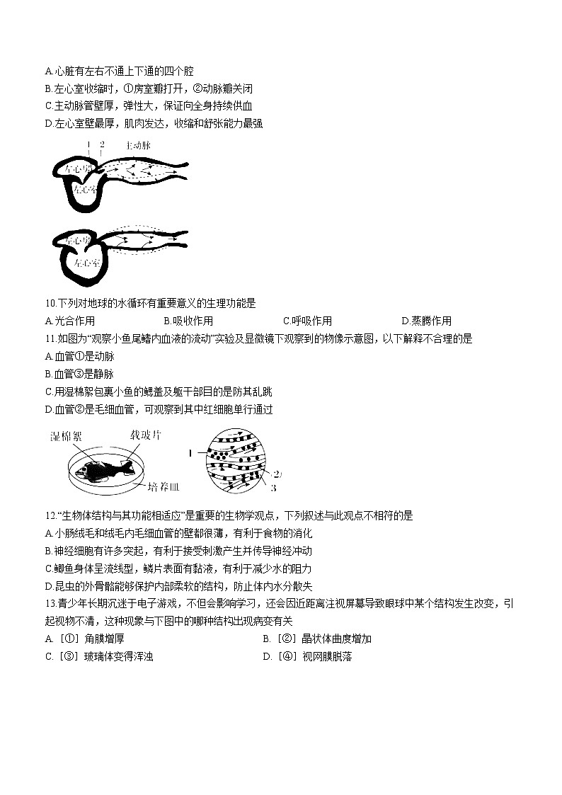 2022年北京市通州区中考一模生物试题第3页