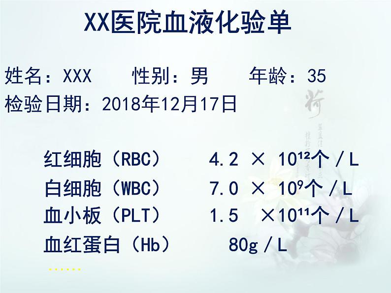 北师大版七下生物 9.1血液 课件第1页