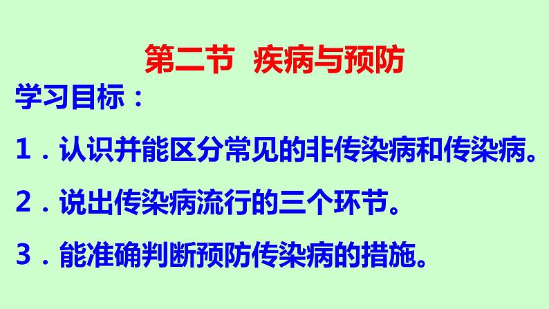 冀教版七年级下册生物 6.2 疾病与预防 课件02