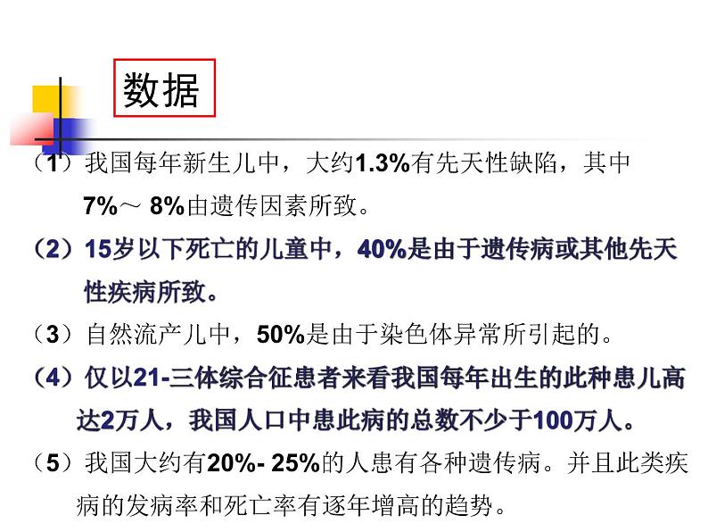 苏教版八年级下册生物 22.4遗传病和优生优育 课件第3页