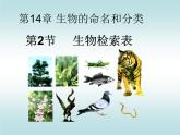 苏科版七年级下册生物 14.2生物检索表 课件