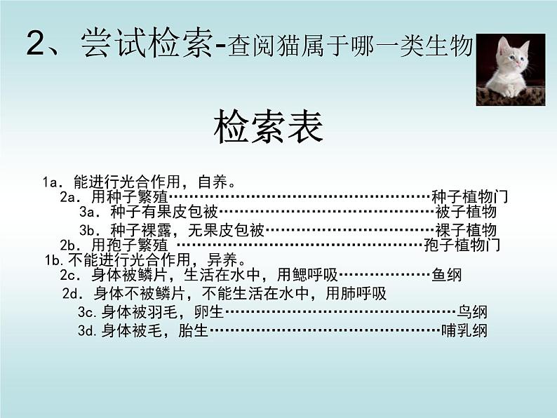 苏科版七年级下册生物 14.2生物检索表 课件第3页