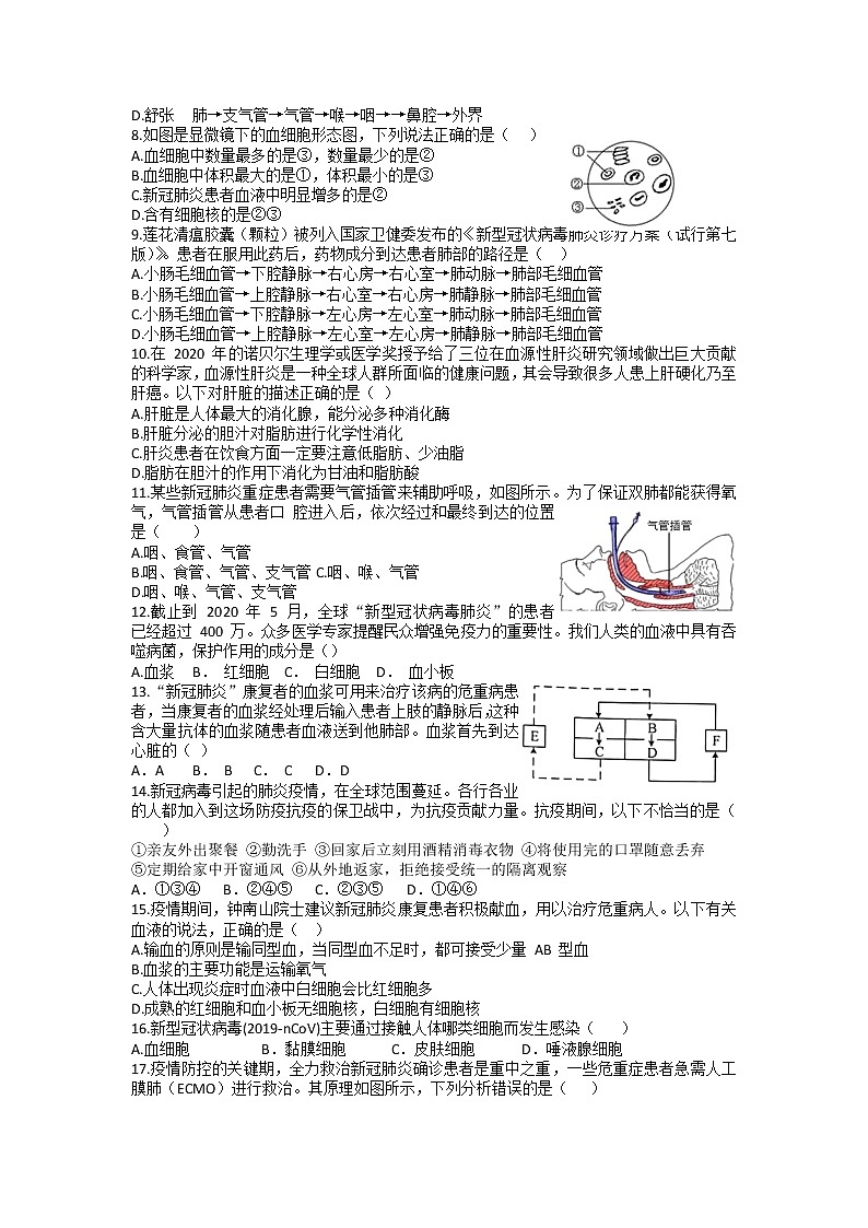 2022年广东省东莞市中考模拟生物试卷02