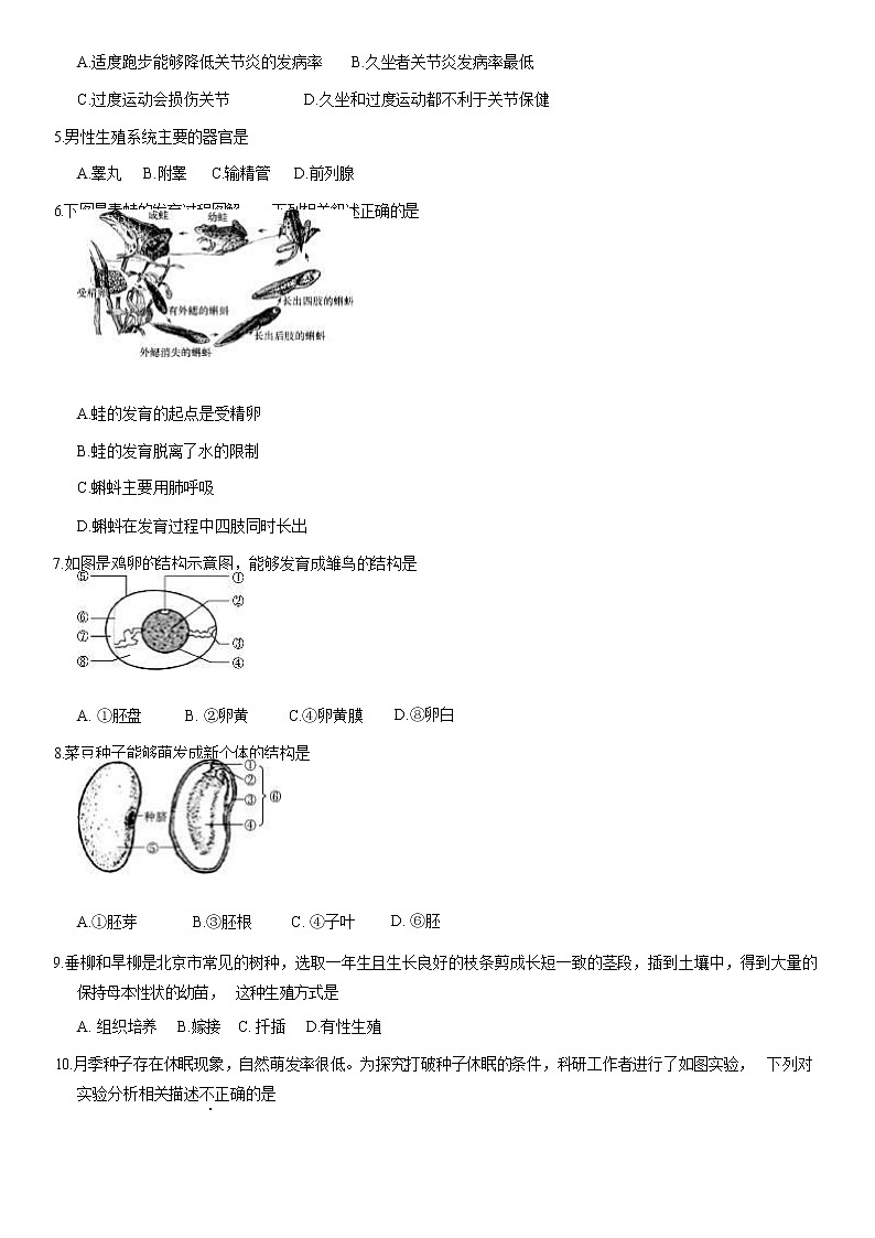 2021北京密云区八年级（上）期末生物试题（解析版）02