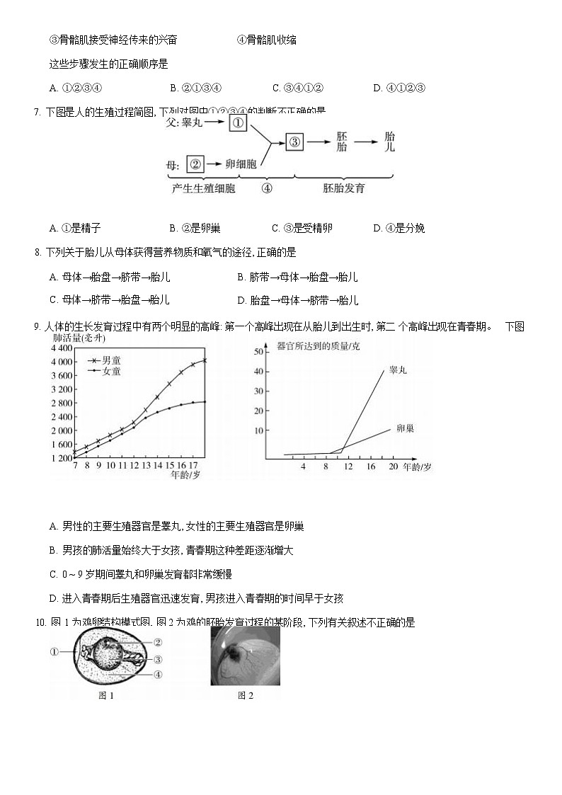 2021北京平谷区八年级（上）期末生物试题（原卷版）02