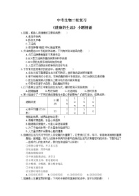 中考生物二轮复习《健康的生活》小题精做（含答案）