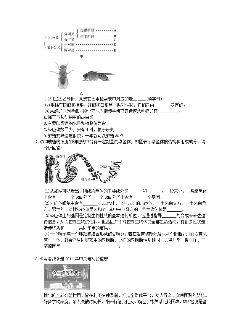 中考生物二轮复习《生物的遗传和变异》大题狂做（含答案）第3页