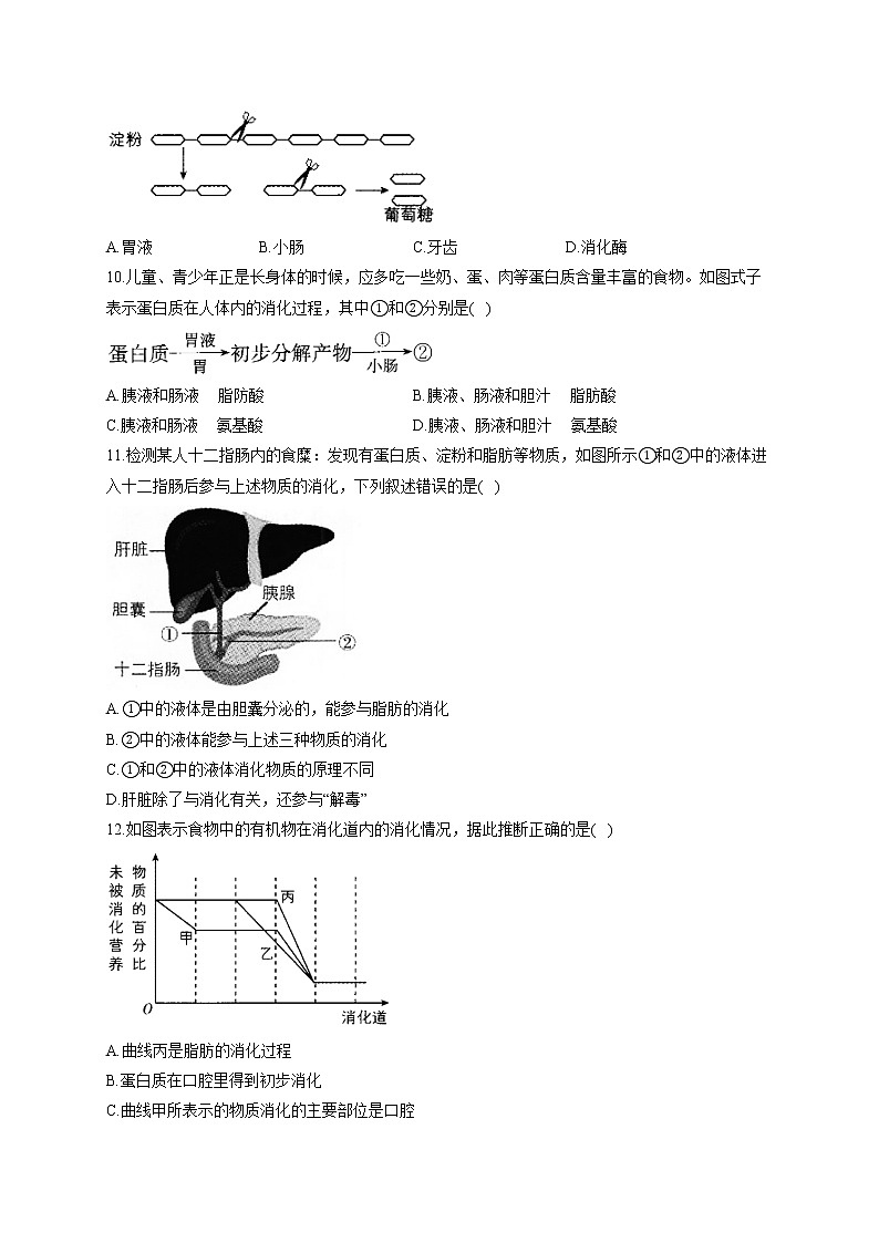 苏教版七年级下册生物单元测试AB卷 第四单元第九章A卷02