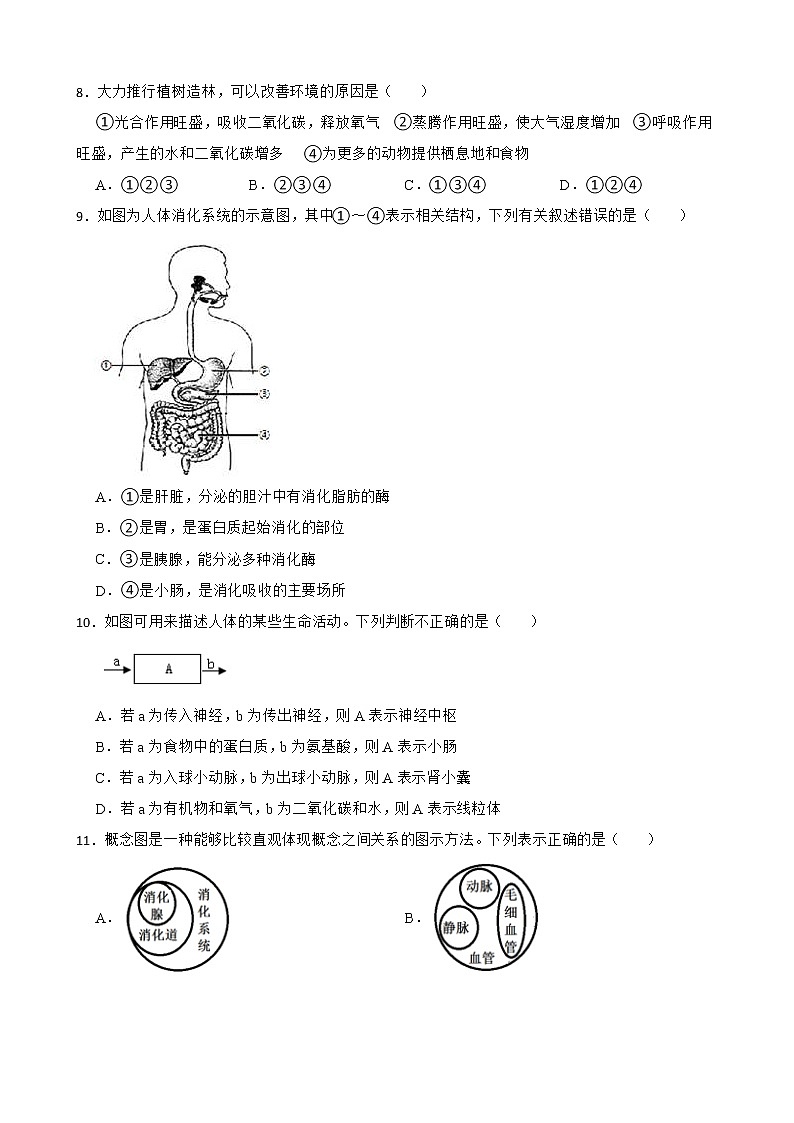 2022届深圳市中考生物模拟试卷解析版03