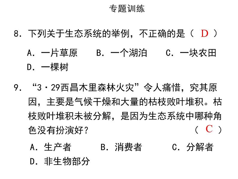 专题一课题三生态系统-课件-2022年中考生物总复习第7页