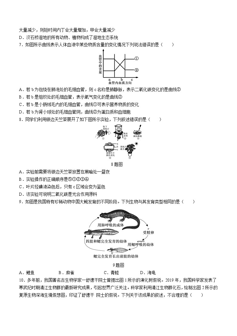 2022年山东省聊城临清市中考二模生物试题第2页