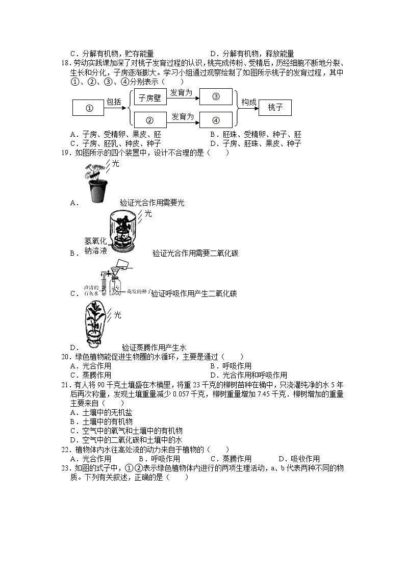 2022年福建省泉州五中中考生物模拟试卷（二）（有答案）第3页