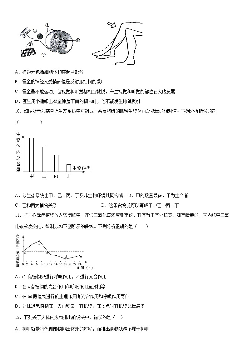 2022年广东省学业水平测试生物模拟试卷（有答案）第3页