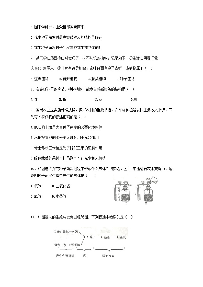 2022年广东省佛山市南海区、三水区初中毕业生适应性学业检测生物试题（有答案）02