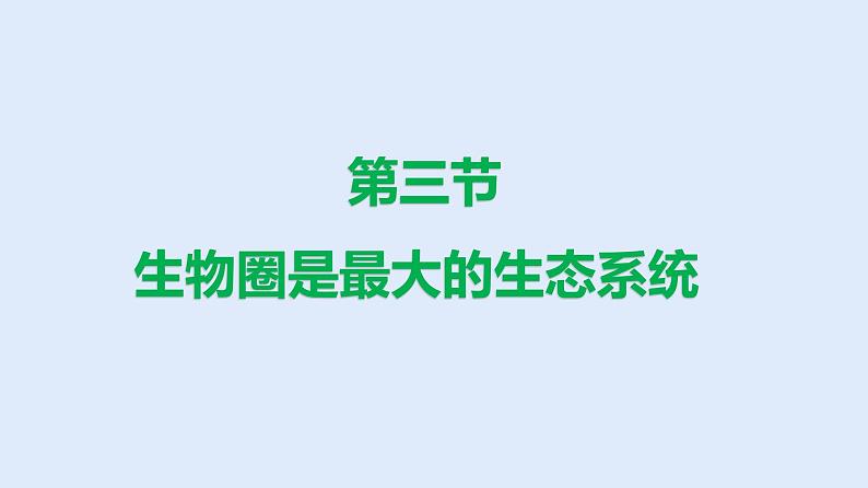 人教版七年级生物上册 1.2.3 生物圈是最大的生态系统 课件01