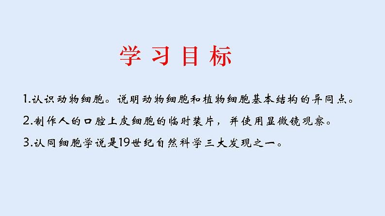 人教版七年级生物上册 2.1.3 动物细胞 课件02