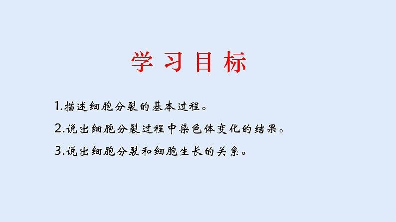 人教版七年级生物上册 2.2.1 细胞通过分裂产生新细胞 课件第2页