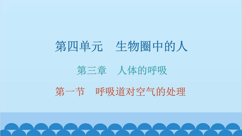 人教版生物七年级下册 第三章 第一节 呼吸道对空气的处理（课件）第1页