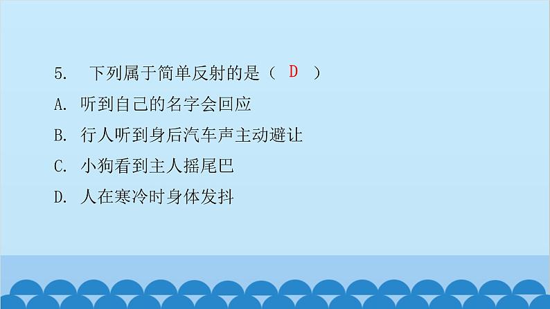 人教版生物七年级下册 第六章 第三节 神经调节的基本方式（课件）第6页