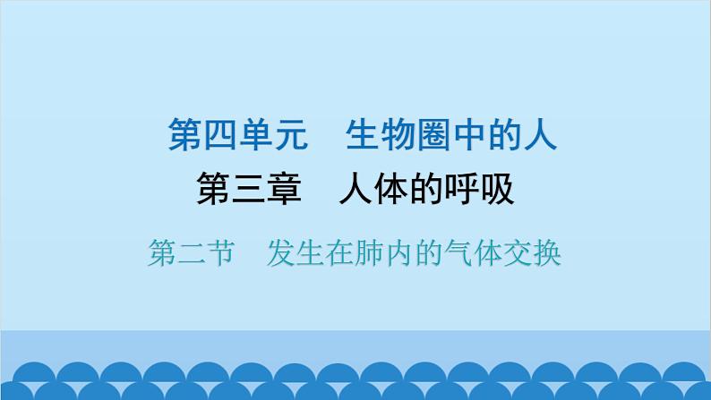 人教版生物七年级下册 第三章 第二节发生在肺内的气体交换（课件）01