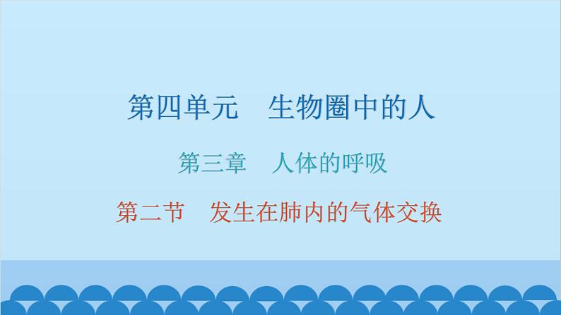 人教版生物七年级下册 第三章 第二节 发生在肺内的气体交换（课件）01