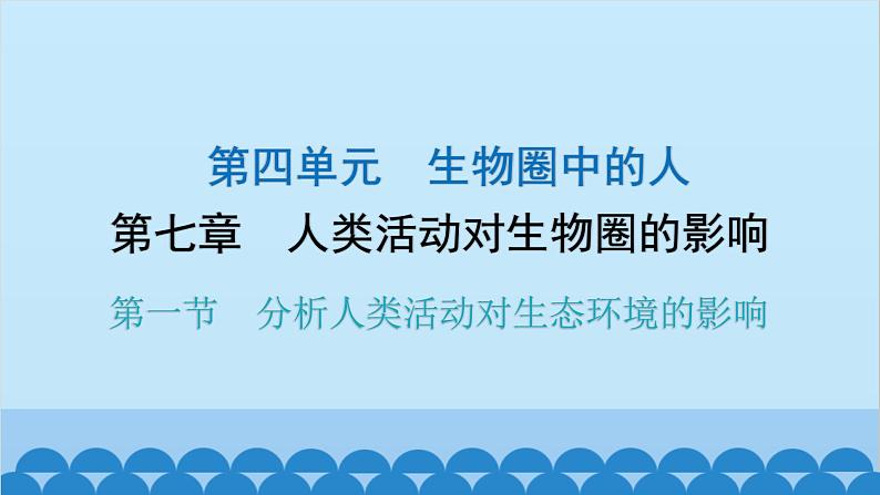 人教版生物七年级下册 第七章 第一节 分析人类活动对生态环境的影响-（课件）01