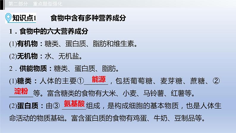 第二单元我们的身体与健康地生活第一章合理膳食平衡营养课件2021年广西中考生物基础复习第3页