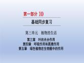 第三单元植物的生活第三、四、五章叶的光合作用呼吸作用和蒸腾作用绿色植物在生物圈中的作用课件2021年广西中考生物基础复习