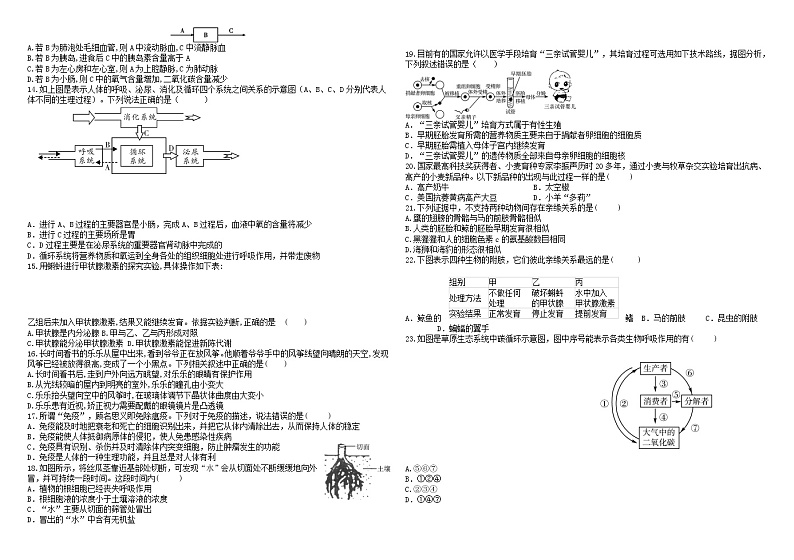 2022高密生物中考模拟题第2页