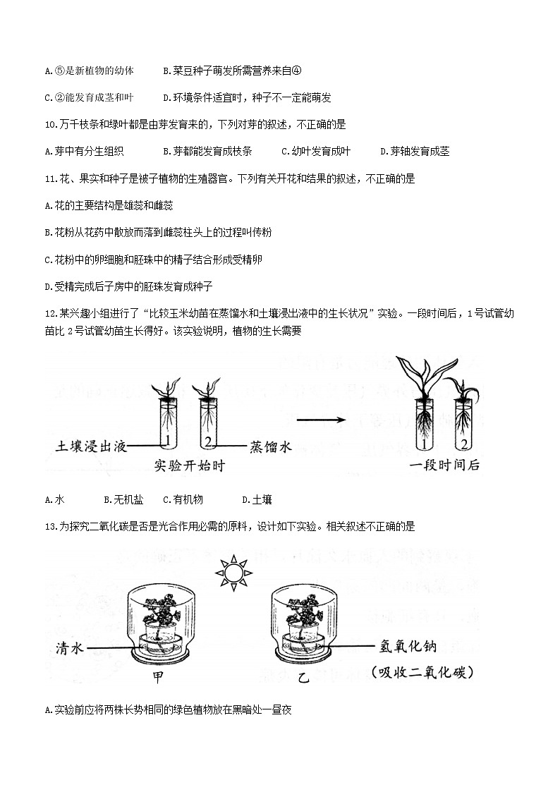 2022年云南省昆明市官渡区二模试生物试题(word版含答案)第3页