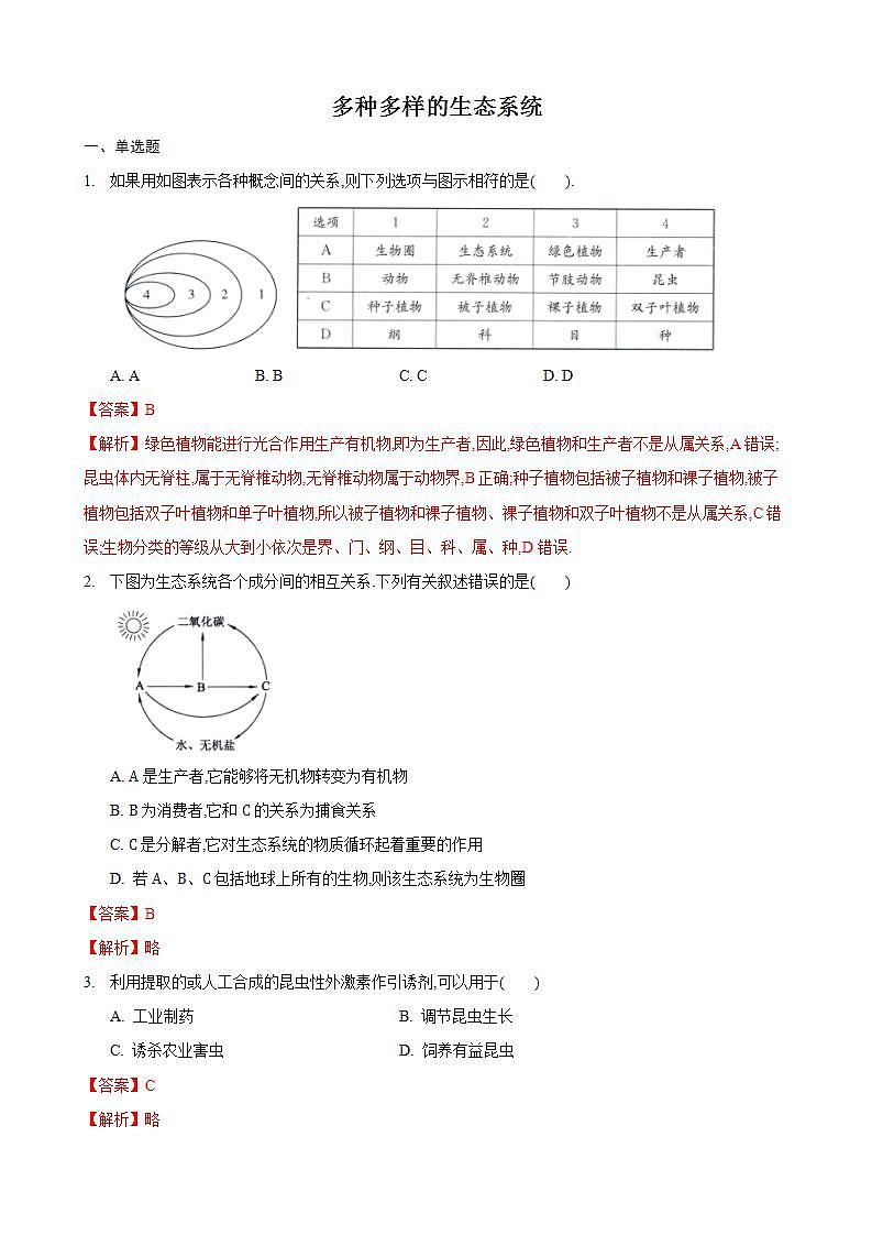 3.1 多种多样的生态系统 第1课时-七年级生物上册 课件+练习（苏科版）01