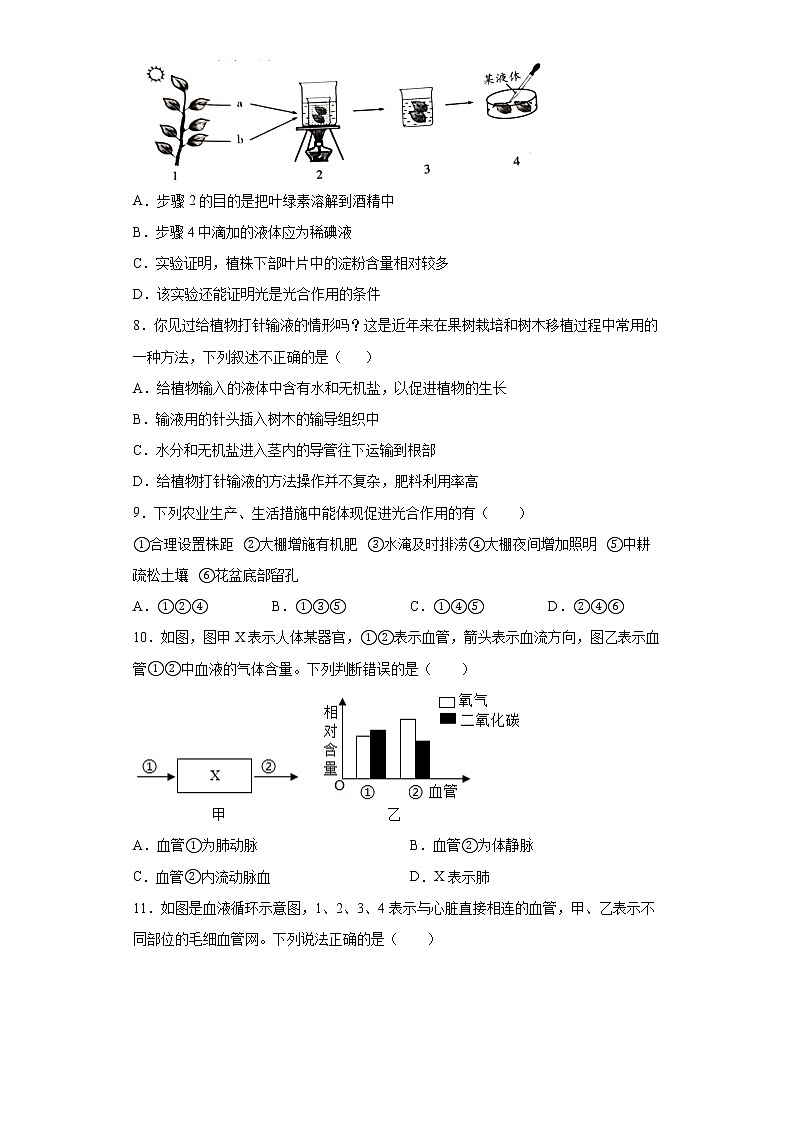 2022年内蒙古科左中旗中考生物冲刺押题卷(word版含答案)03