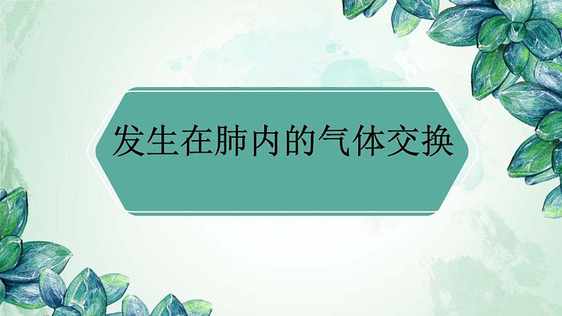 4.3.2发生在肺内的气体交换课件2021- 2022学年人教版生物七年级下册第1页