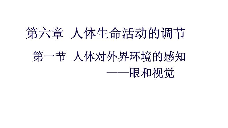 4.6.1人体对外界环境的感知—眼和视觉课件2021-2022学年人教版生物七年级下册第1页