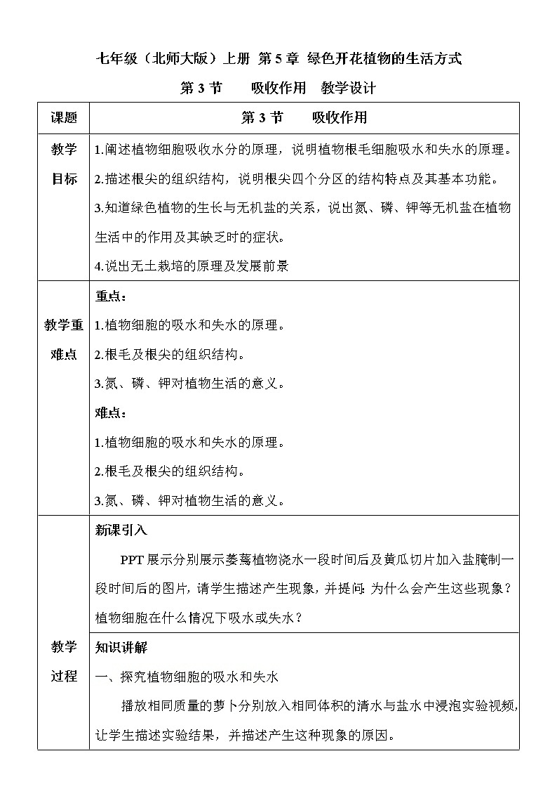5.3《吸收作用》课件PPT+教案+同步练习01