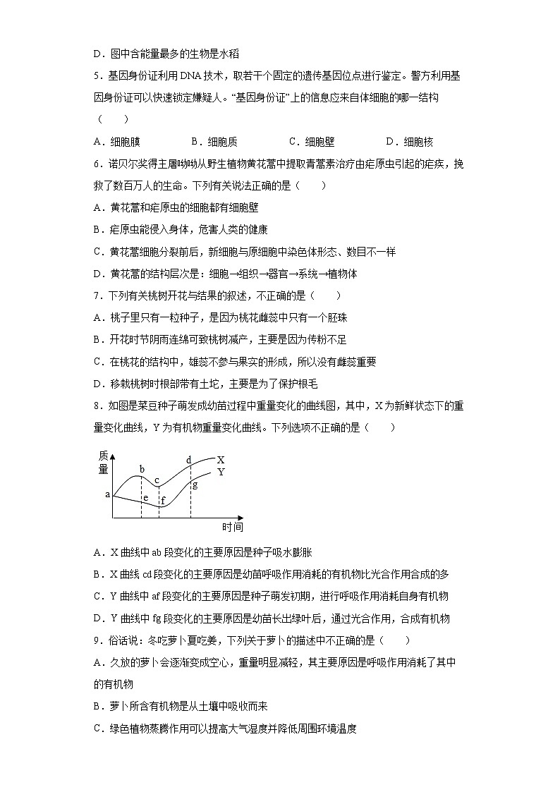2022年河南省信阳市中考二模生物试题(word版含答案)第2页