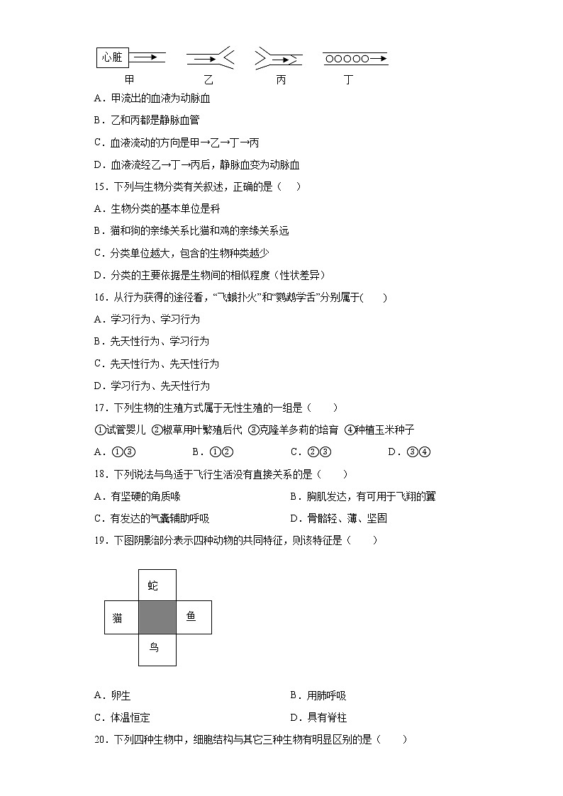 2022年辽宁省阜新市海州区、细河区中考一模生物试题(word版含答案)03