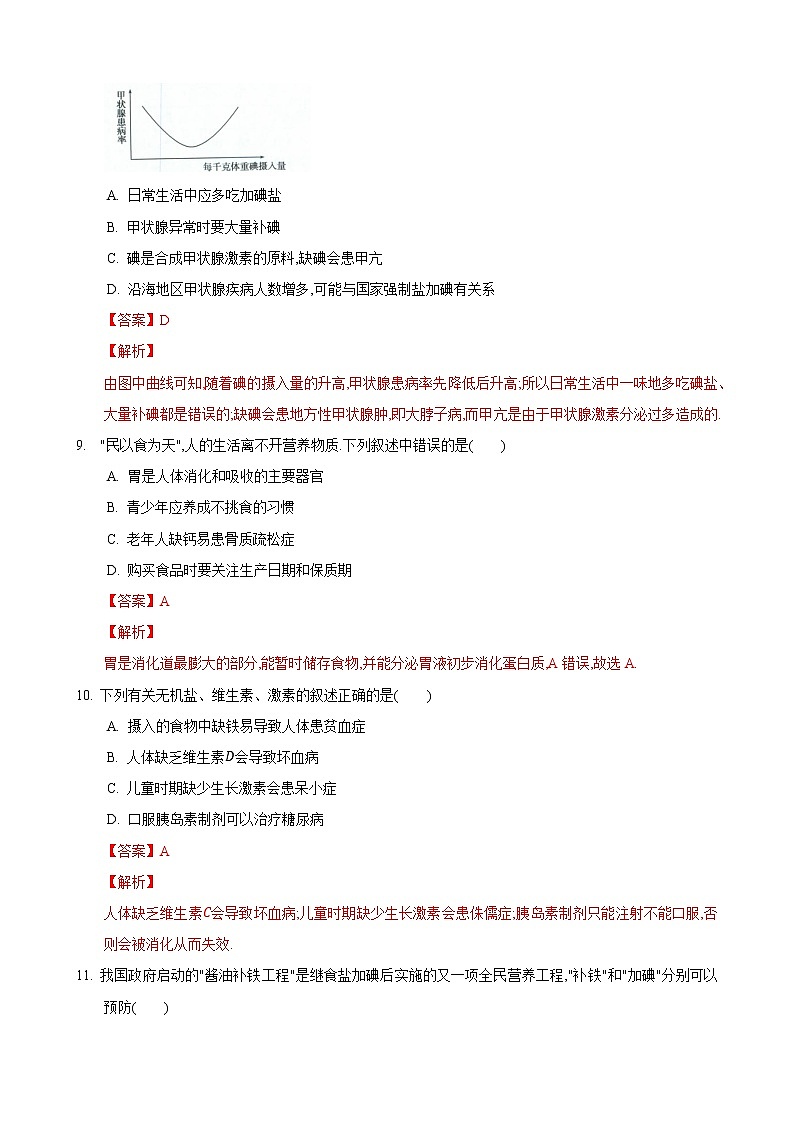 5.2 营养物质的作用 第1课时-七年级生物上册 课件+练习（苏科版）03