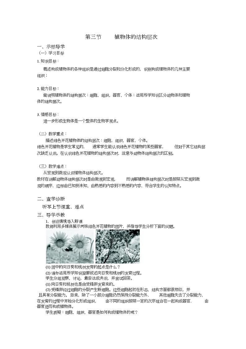 《植物体的结构层次》教案第1页