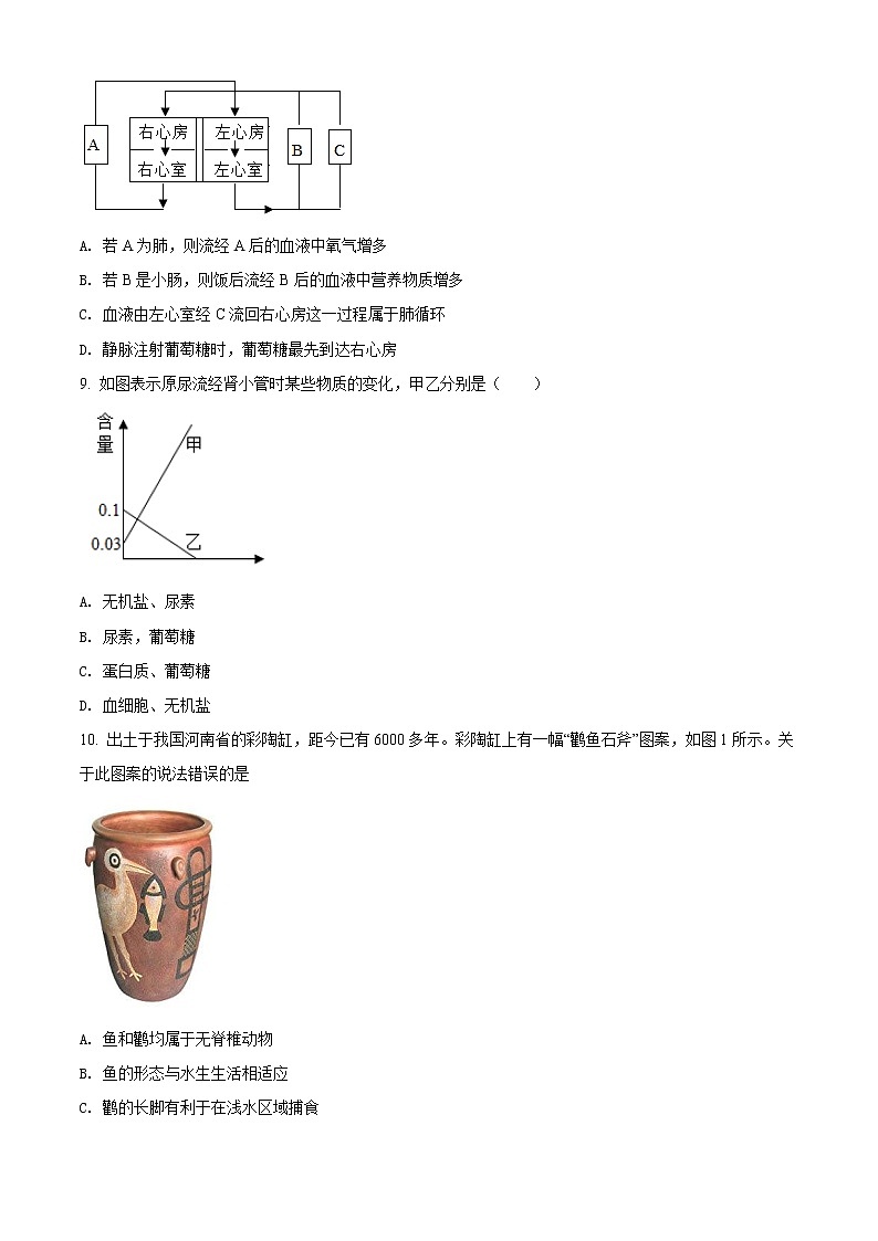 2022年河南省焦作市中考一模生物卷及答案（03