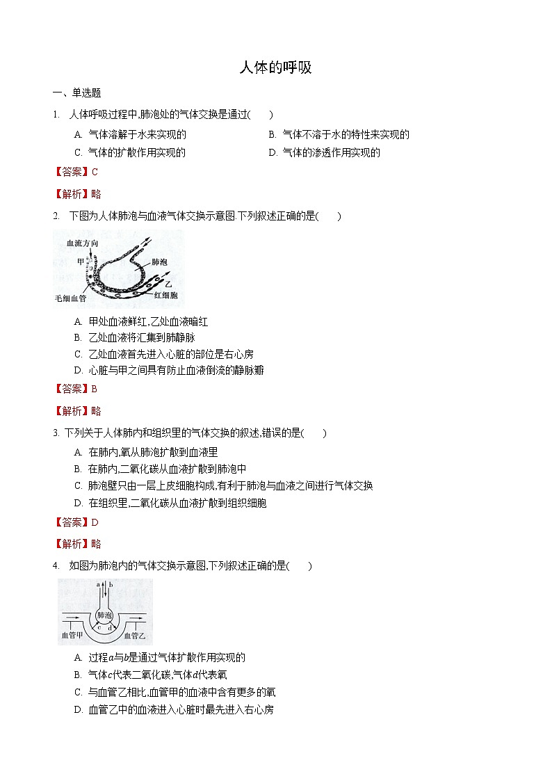7.2 人体的呼吸 第2课时-七年级生物上册 课件+练习（苏科版）01